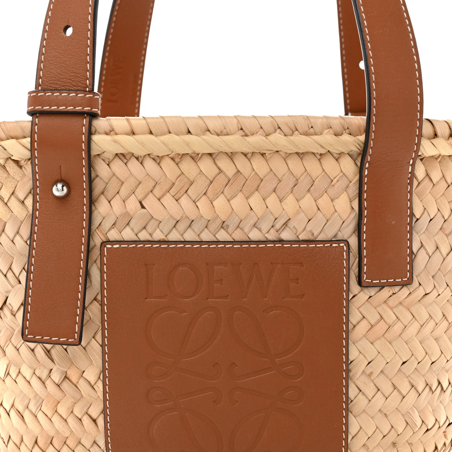 Raffia Basket Tote Bag Natural Tan - Image 8