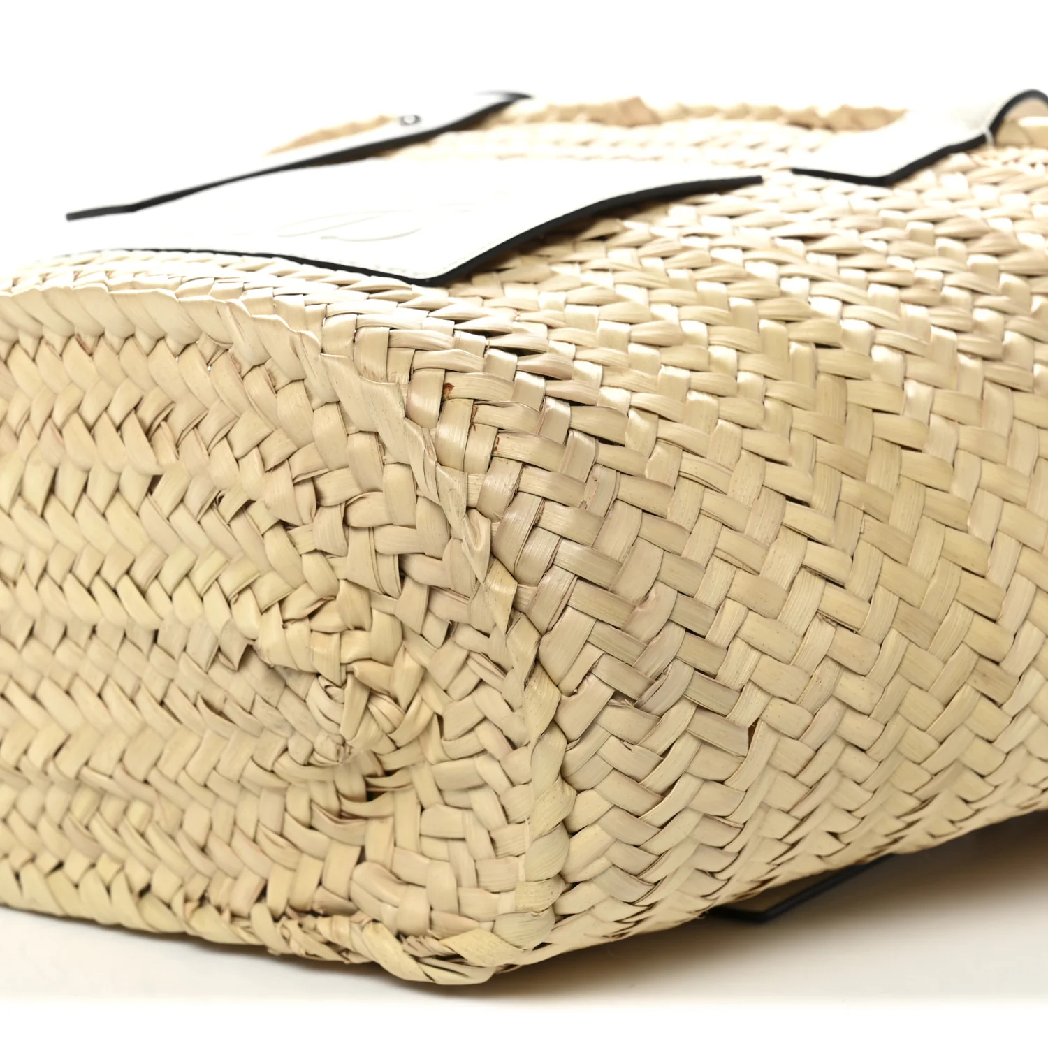 Raffia Basket Tote Bag Natural White - Image 10
