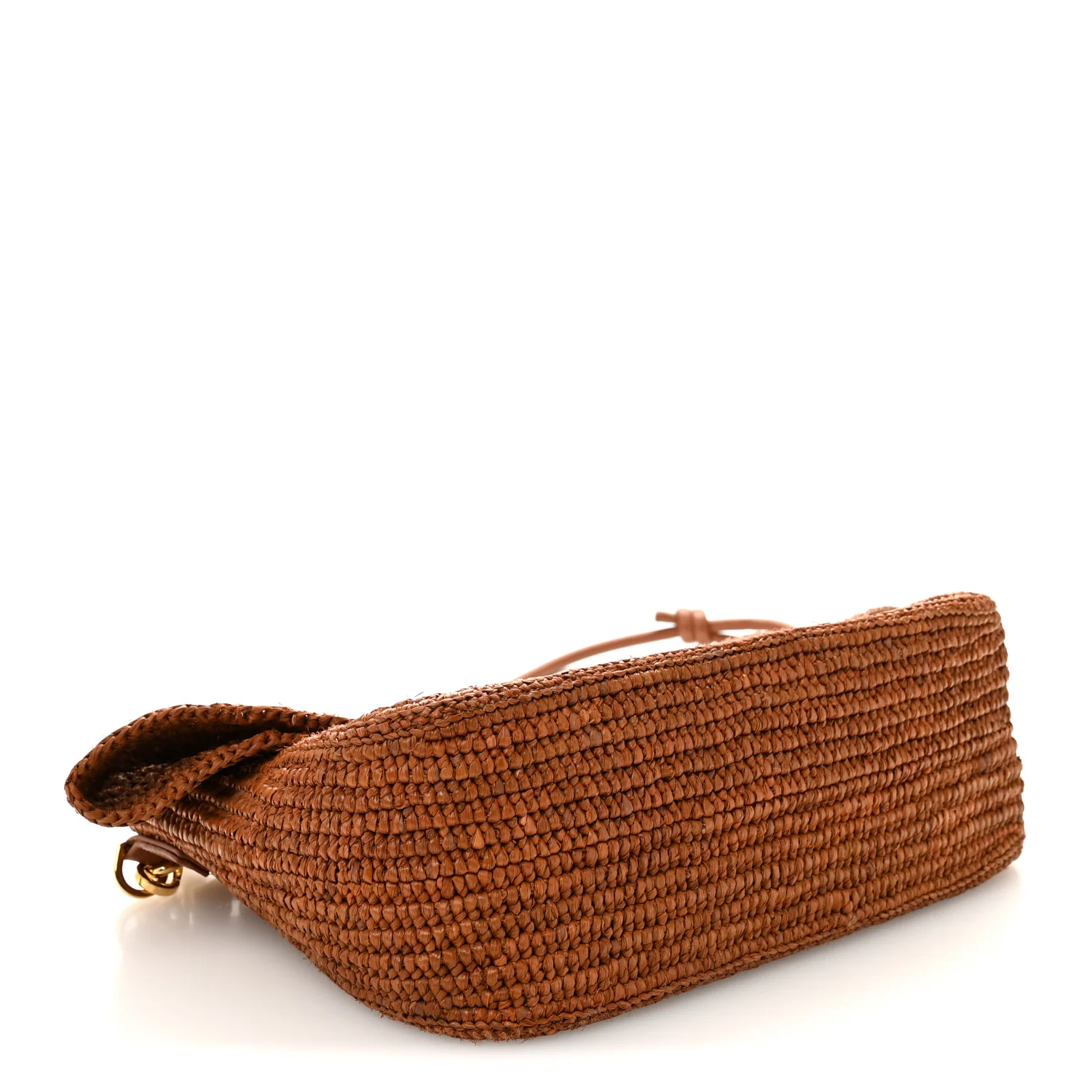 Raffia Donut Chain Medium Ola Shoulder Bag Honey - Image 7