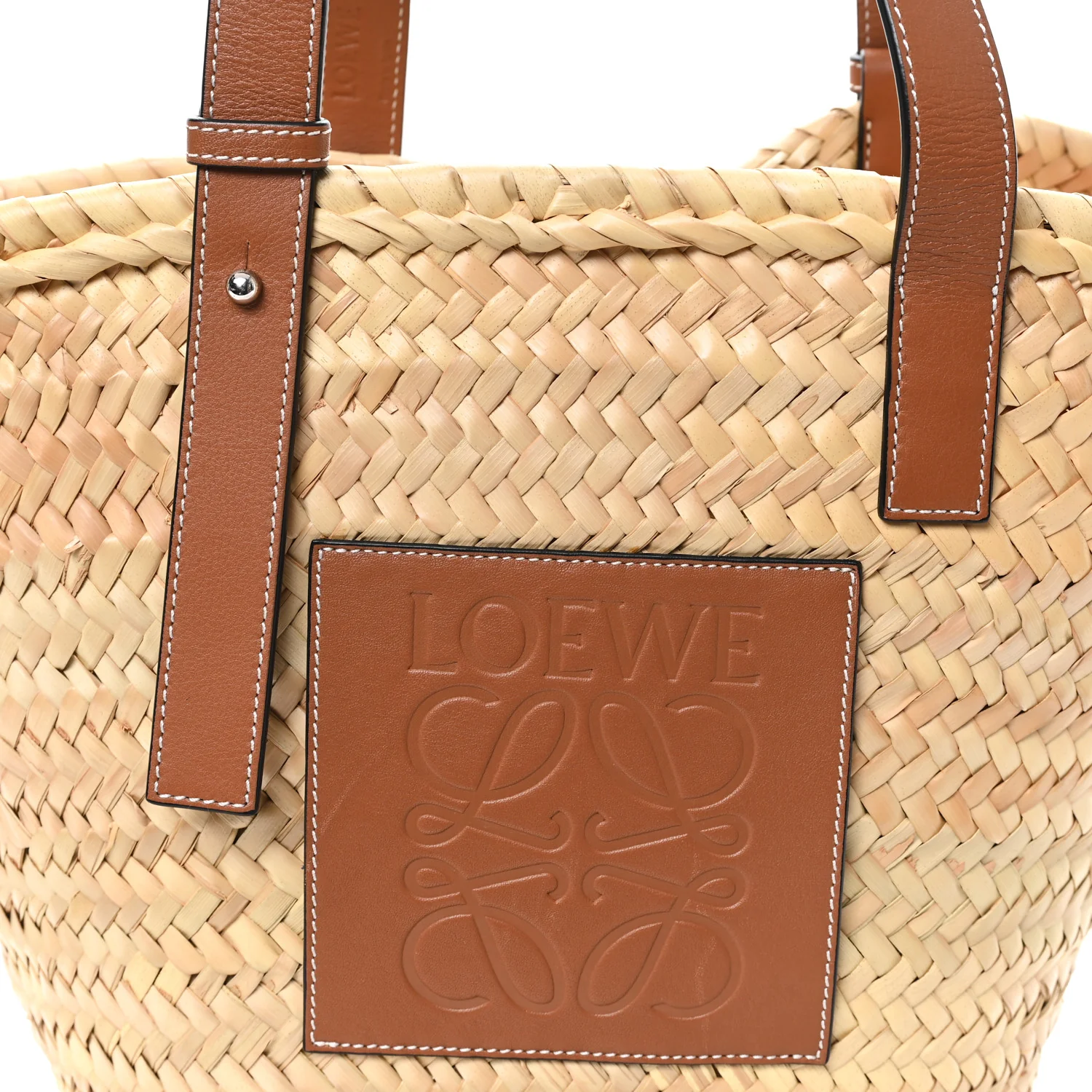 Raffia Large Basket Tote Bag Natural Tan - Image 7
