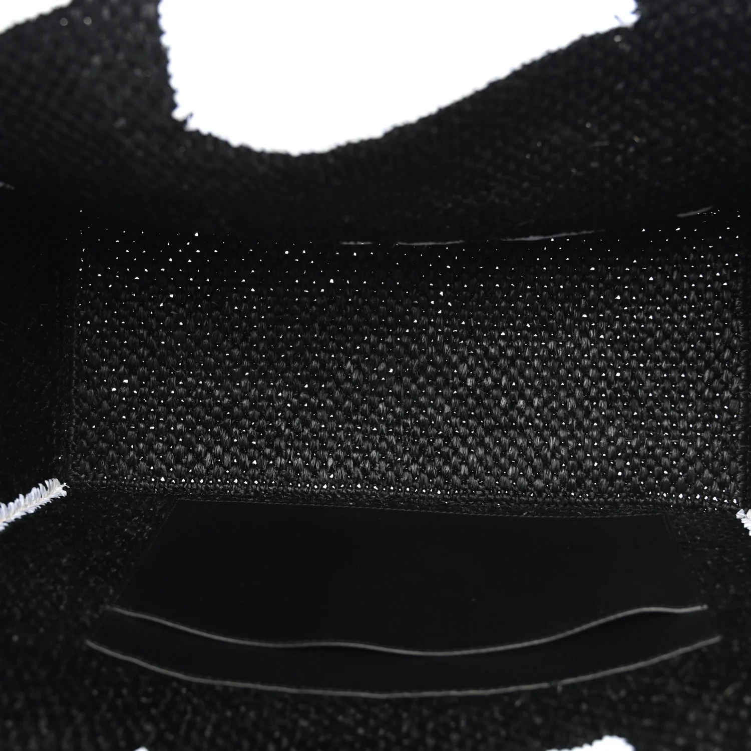 Raffia Large Paula's Ibiza Logo Tote Black White - Image 5