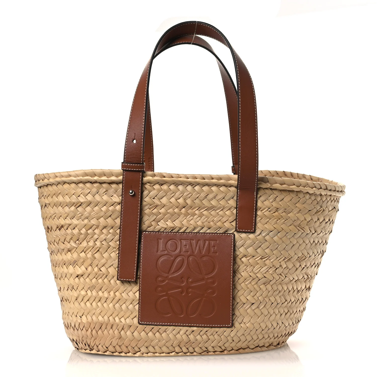 Raffia Medium Basket Tote Bag Natural Tan
