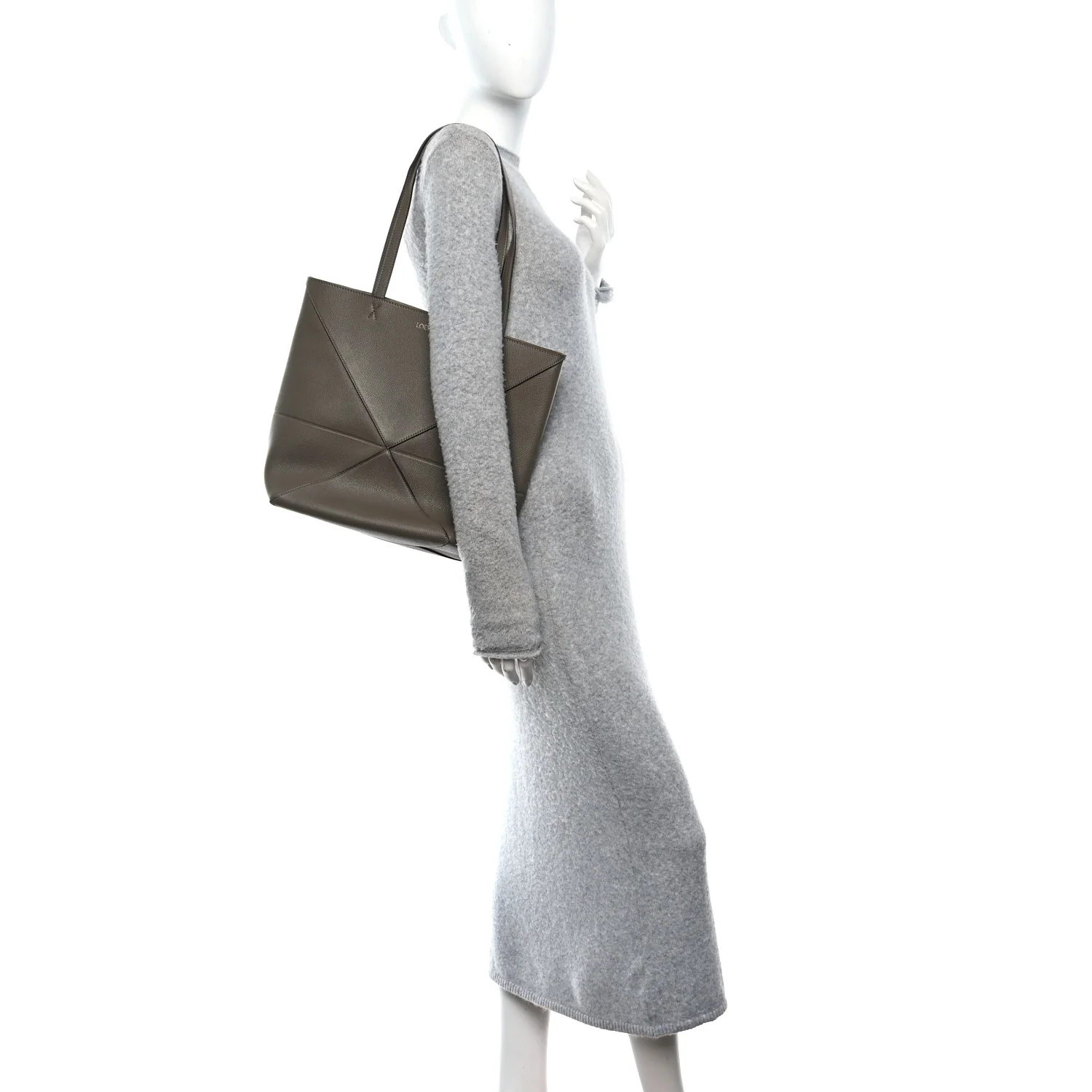Shiny Calfskin Medium Puzzle Fold Tote Sand - Image 2
