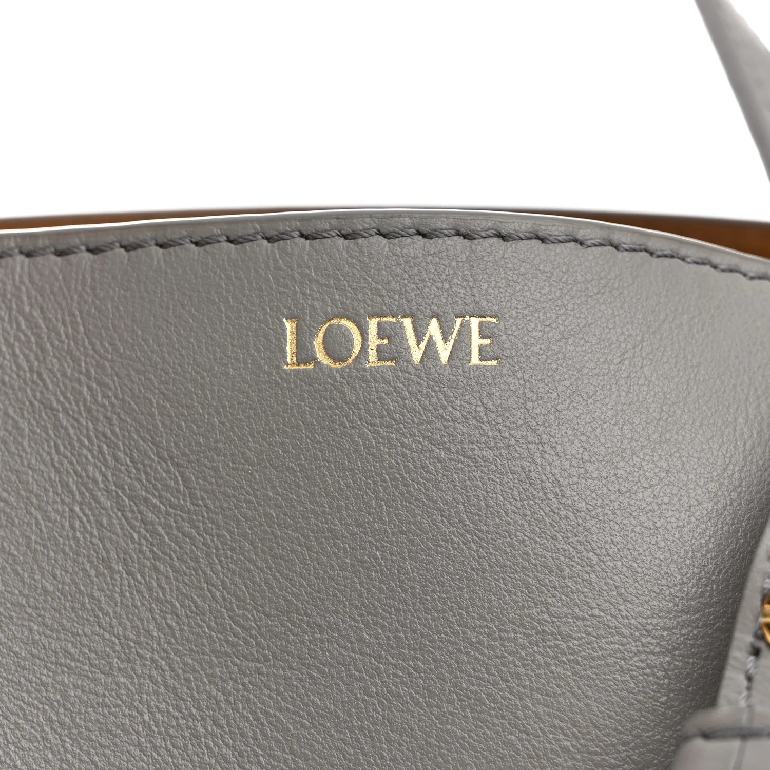 Shiny Calfskin Mini Puzzle Fold Tote Pearl Grey Dark Grey - Image 6