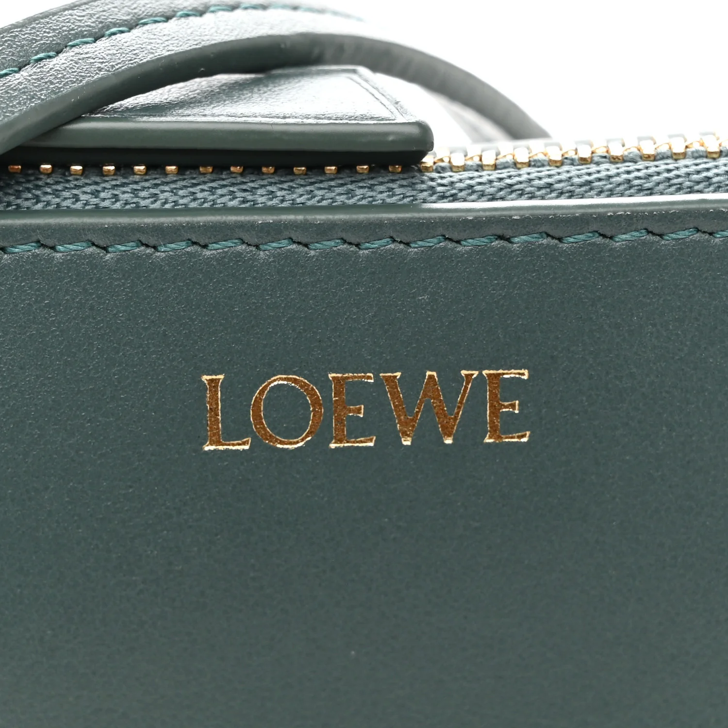Shiny Calfskin Puzzle Fold Pouch Vetiver - Image 6