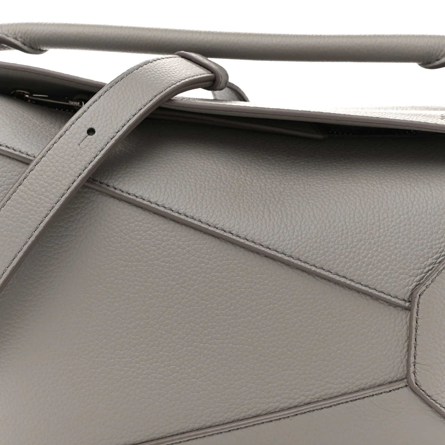 Soft Grained Calfskin Small Puzzle Edge Bag Pearl Grey - Image 8
