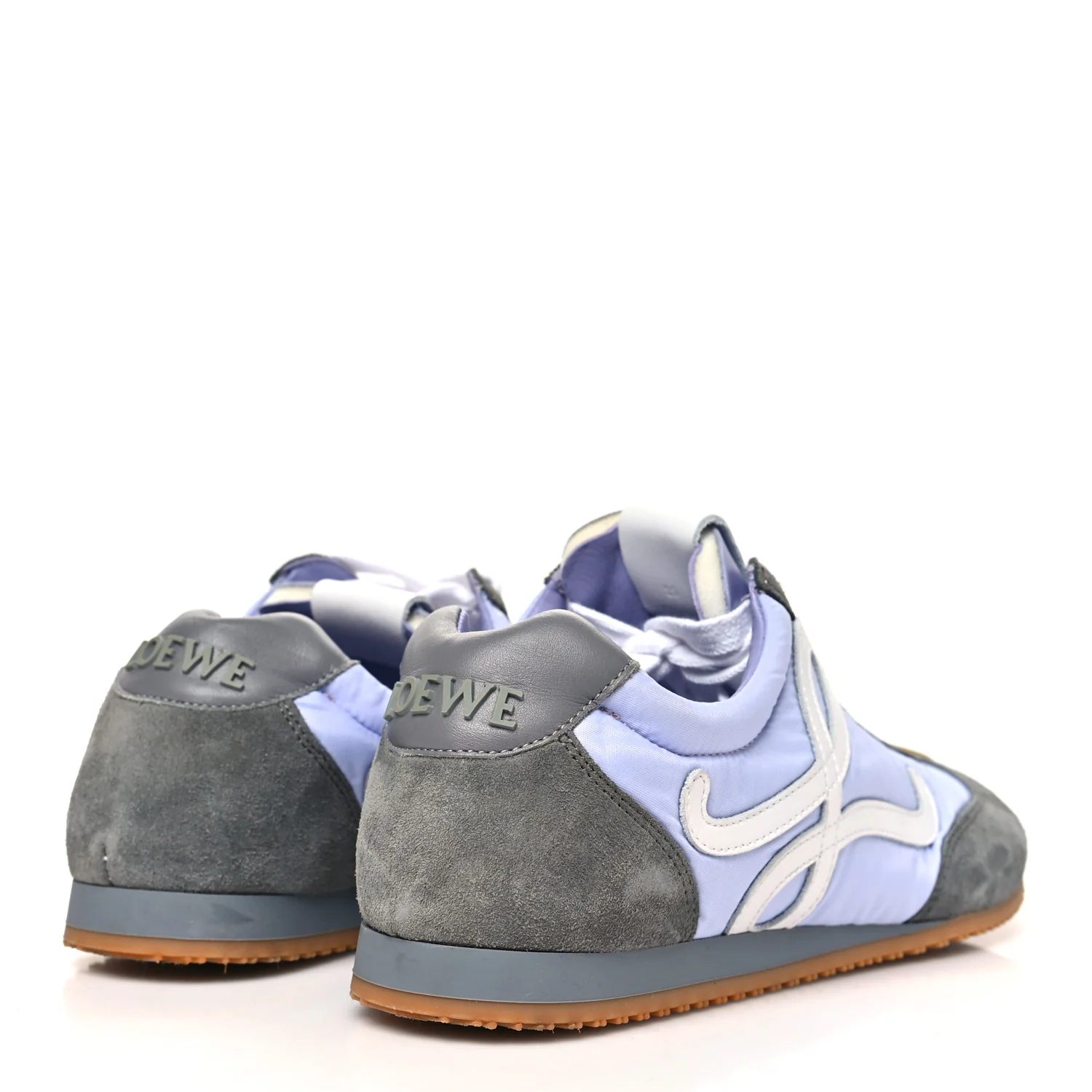 Suede Calfskin Nylon Ballet Runner 2.0 Sneakers 39 Lilac White Grey - Image 5
