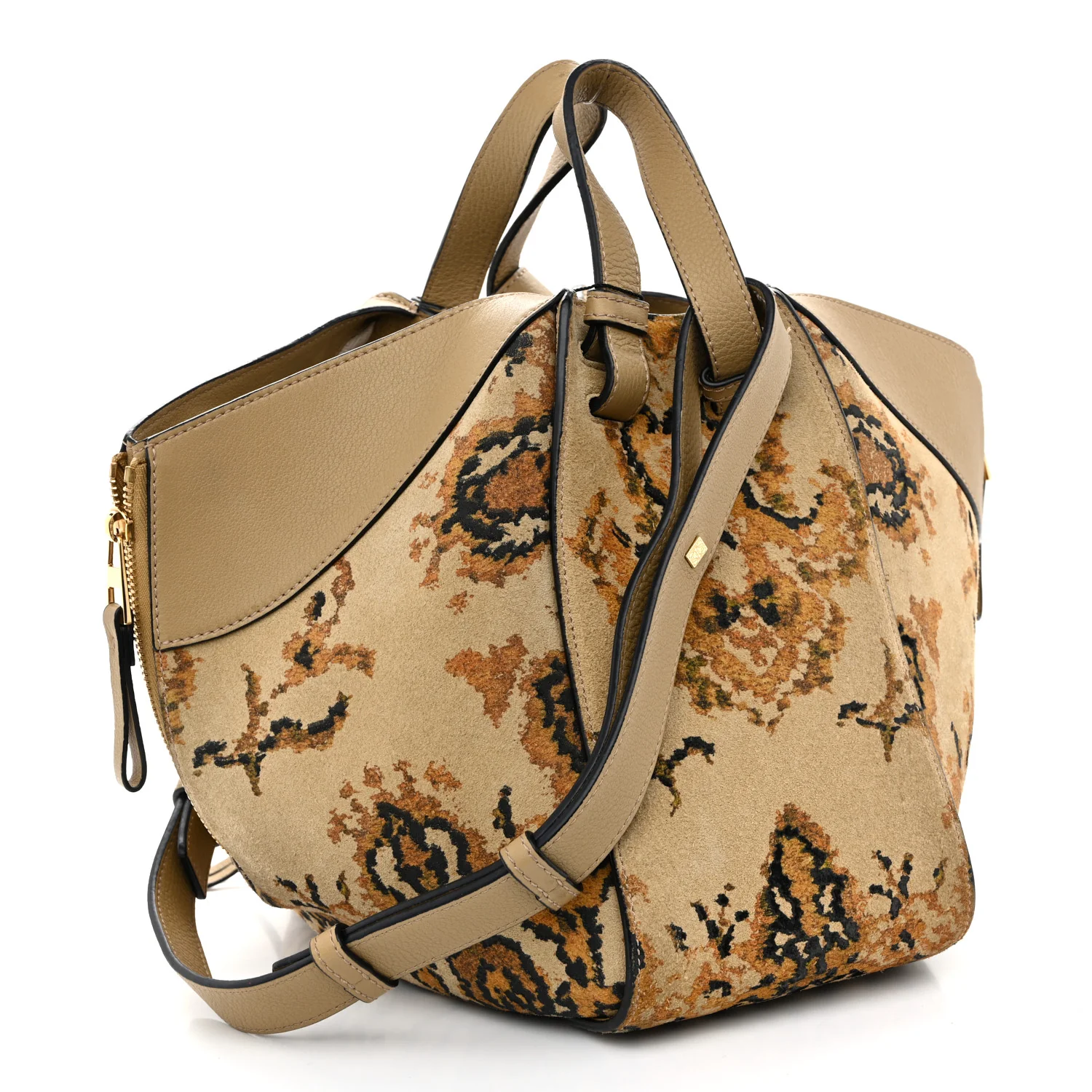 Suede Tapestry Small Hammock Shoulder Bag Multicolor - Image 3