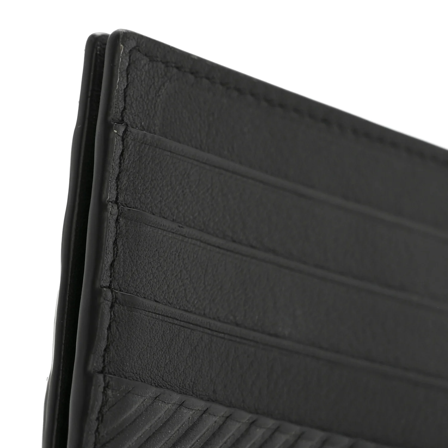 Textured Calfskin Plain Cardholder Black - Image 8