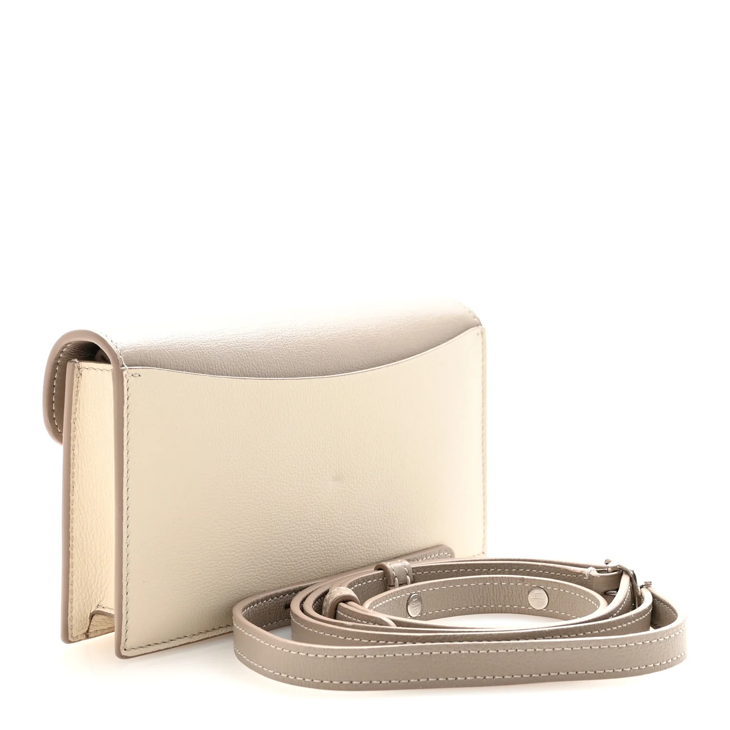 Grained Calfskin Extra Pochette Snowflakes Dove Antique Silver - Image 3