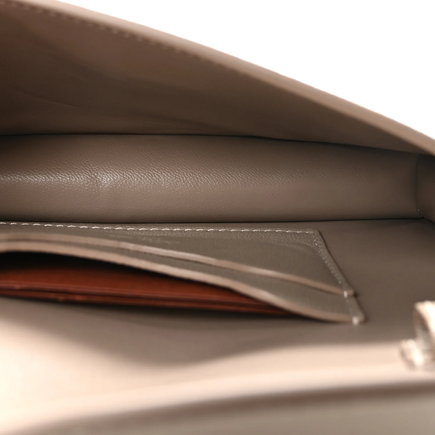 Grained Calfskin Extra Pochette Snowflakes Dove Antique Silver - Image 5