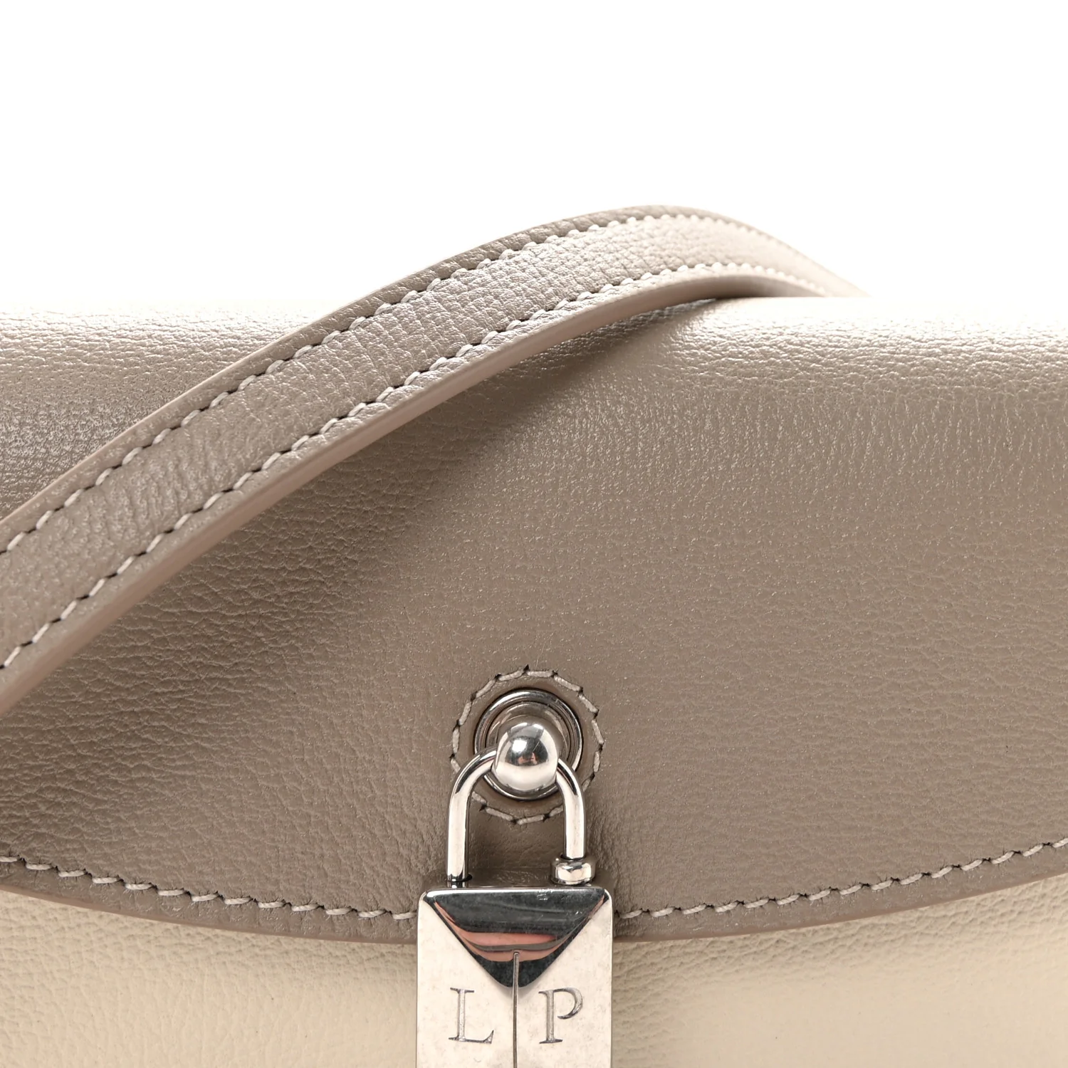 Grained Calfskin Extra Pochette Snowflakes Dove Antique Silver - Image 7
