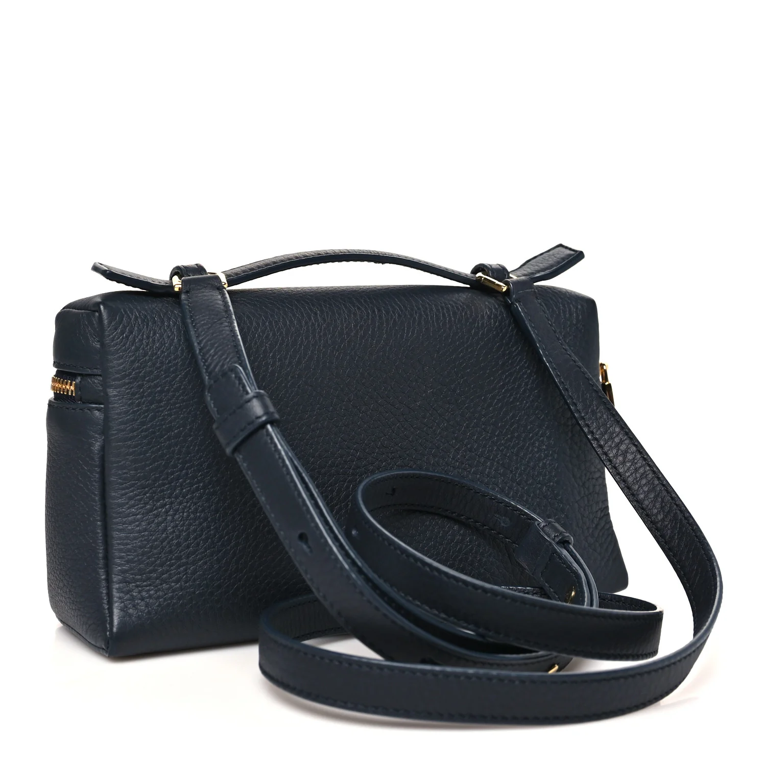 Grained Calfskin L19 Extra Pocket Pouch Navy - Image 3