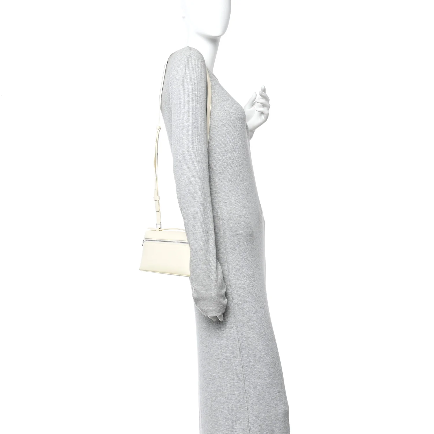 Grained Calfskin L19 Extra Pocket Pouch Whisper White - Image 2