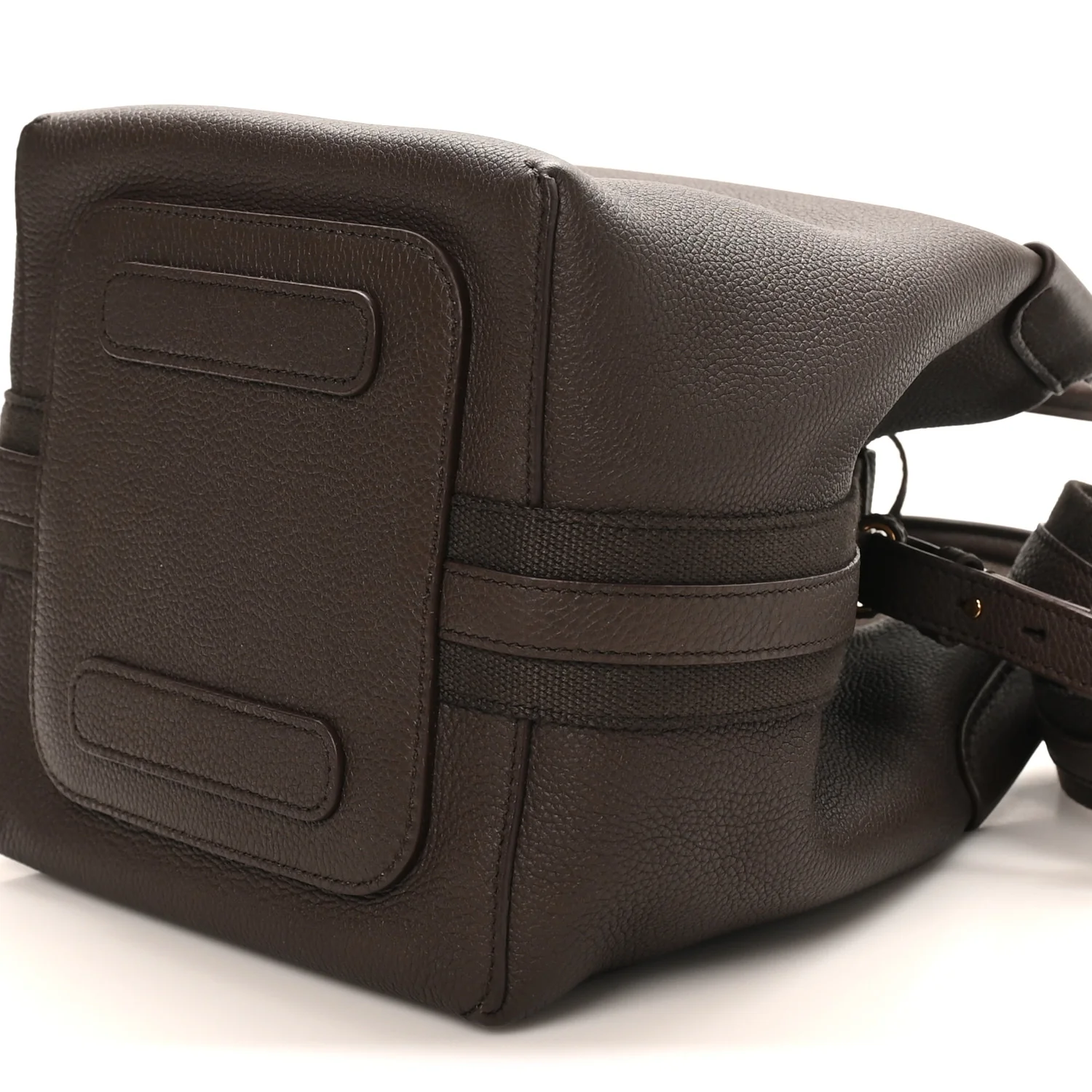 Grained Calfskin Micro Bale Bag Dark Chocolate Licorice - Image 10