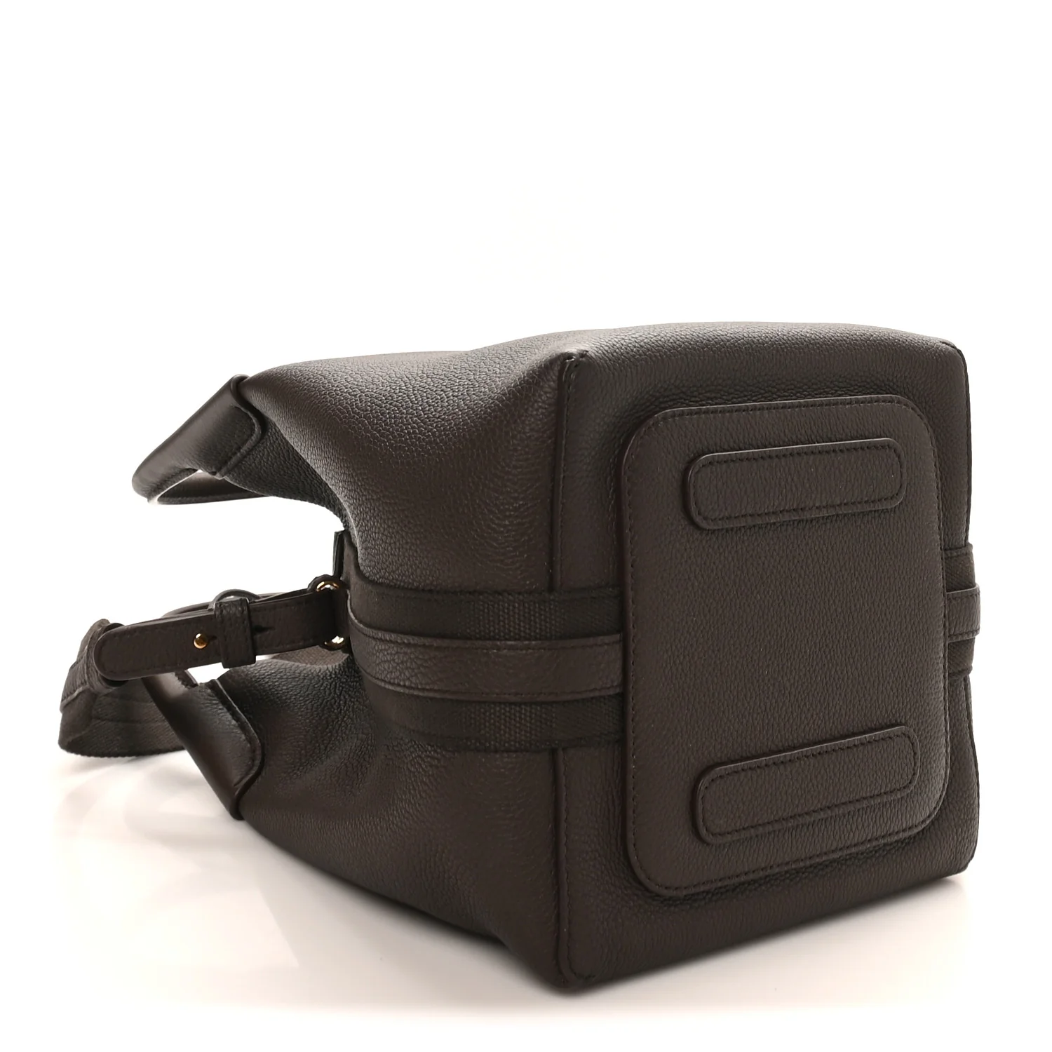Grained Calfskin Micro Bale Bag Dark Chocolate Licorice - Image 5
