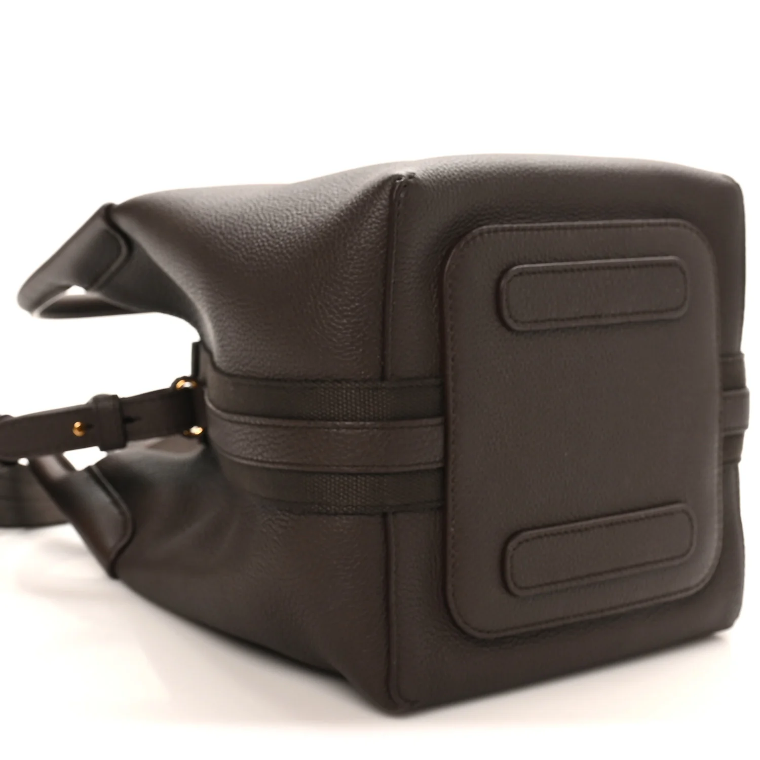 Grained Calfskin Micro Bale Bag Dark Chocolate Licorice - Image 9