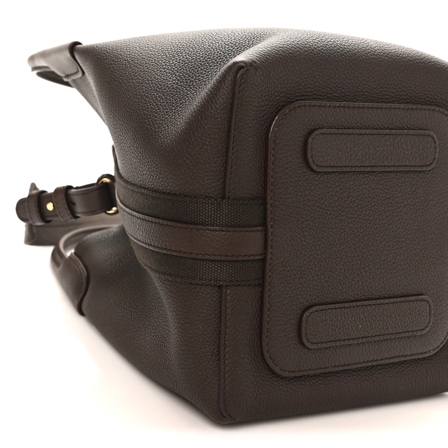 Grained Calfskin Small Bale Bag Dark Brown - Image 9