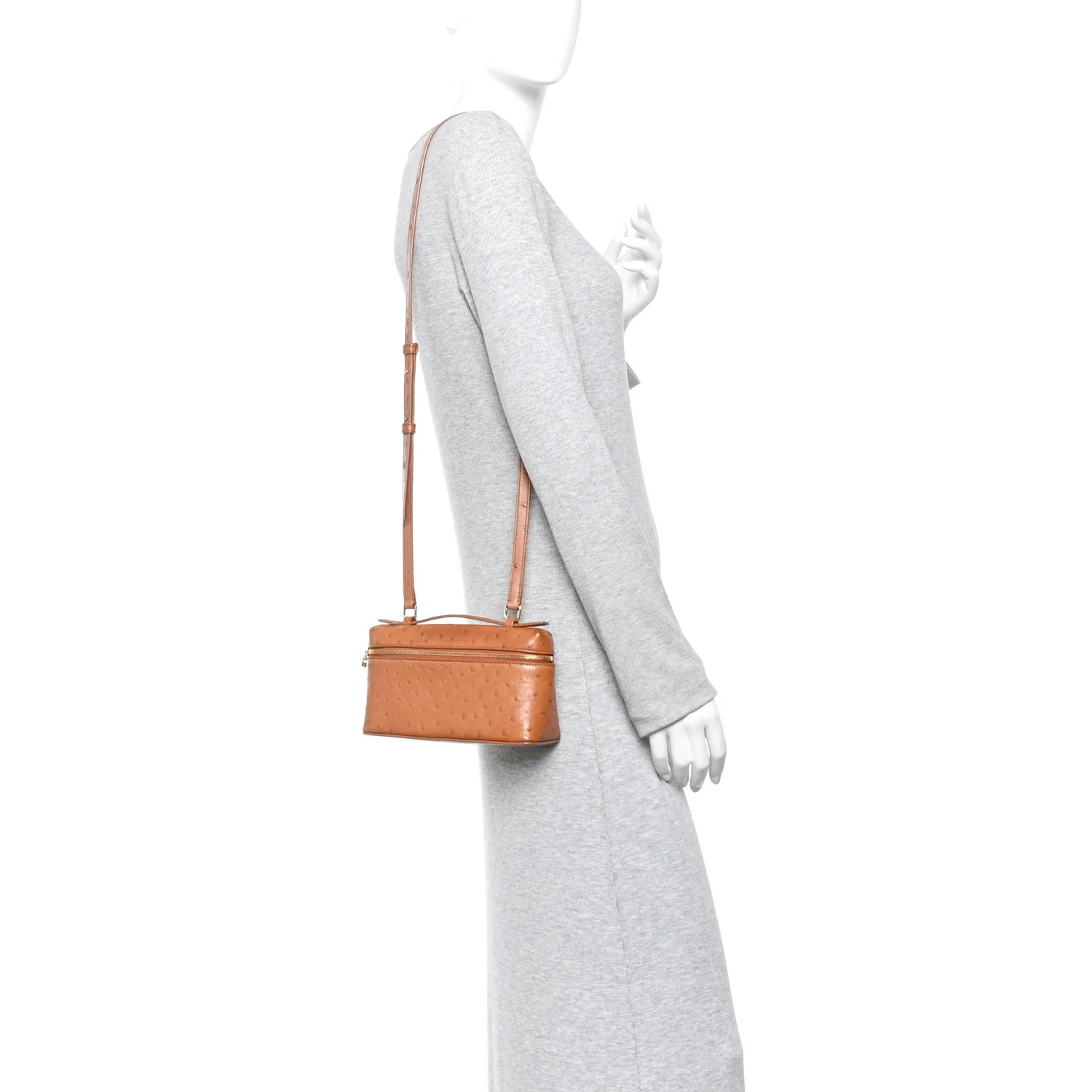 Ostrich L19 Extra Pocket Pouch Cognac - Image 2