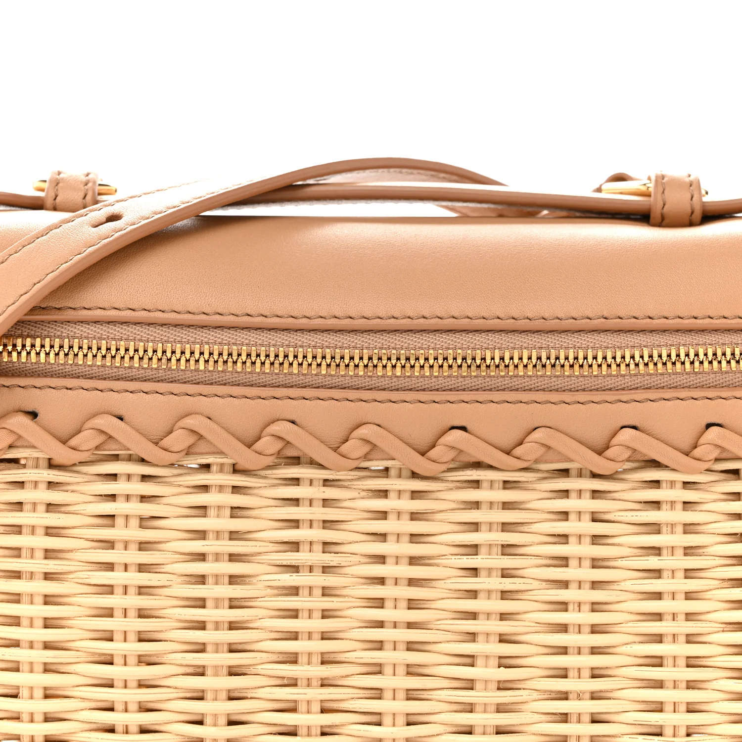 Wicker Calfskin L19 Extra Pocket Pouch Natural - Image 7
