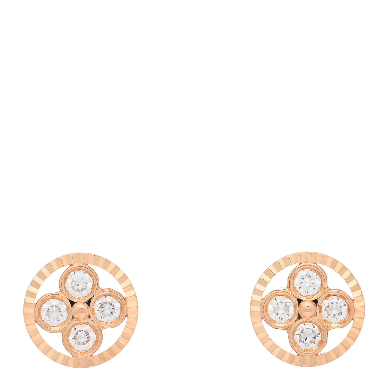 18K Pink Gold Diamond Blossom BB Earrings