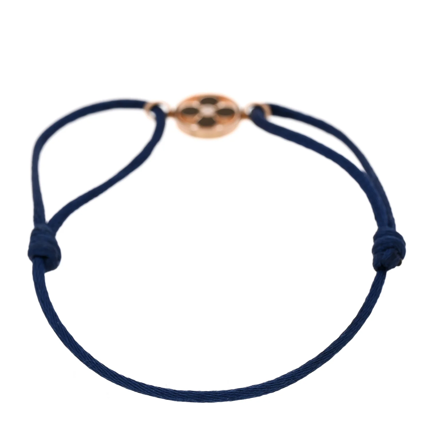 18K Pink Gold Diamond Idylle Blossom Sun Cord Bracelet Blue - Image 2