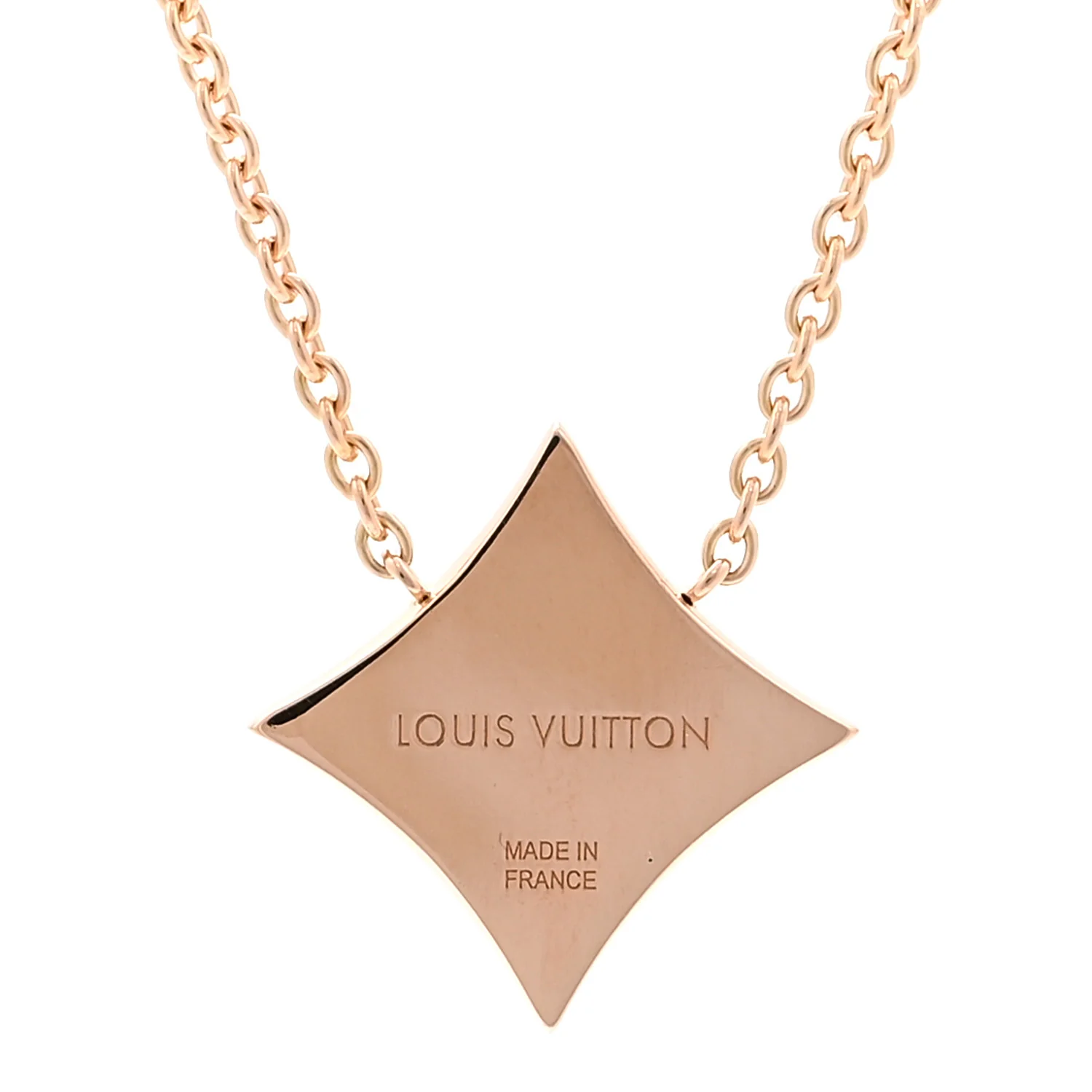 18K Pink Gold Mother of Pearl Color Blossom Star Pendant Necklace - Image 4