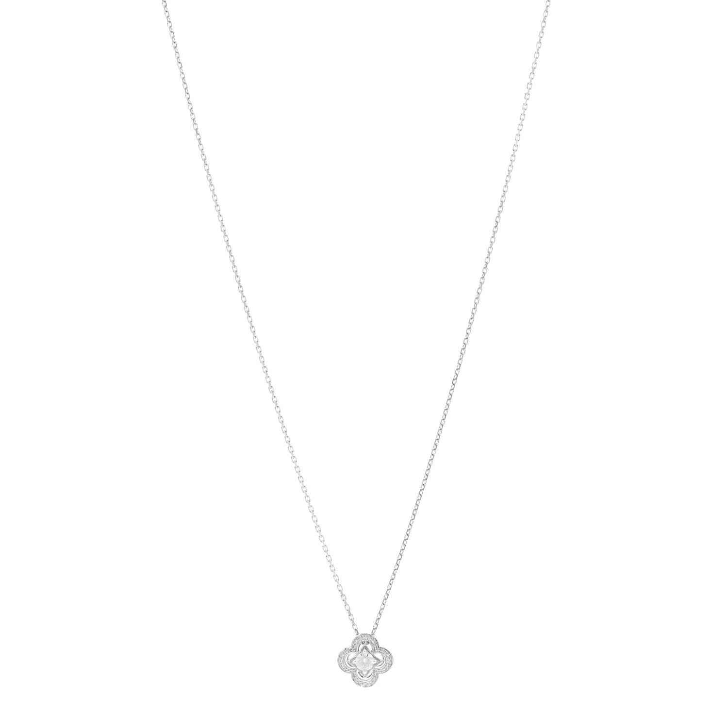 18K White Gold Diamond Les Ardentes Pendant Necklace