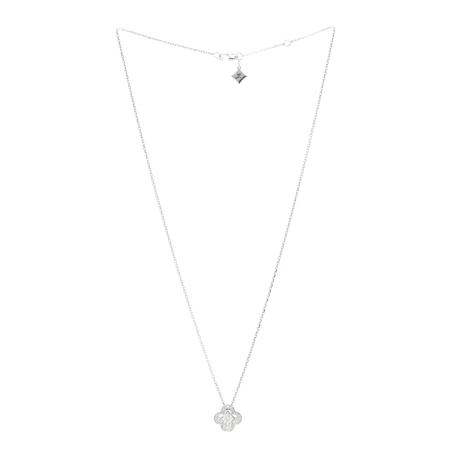 18K White Gold Diamond Les Ardentes Pendant Necklace - Image 3
