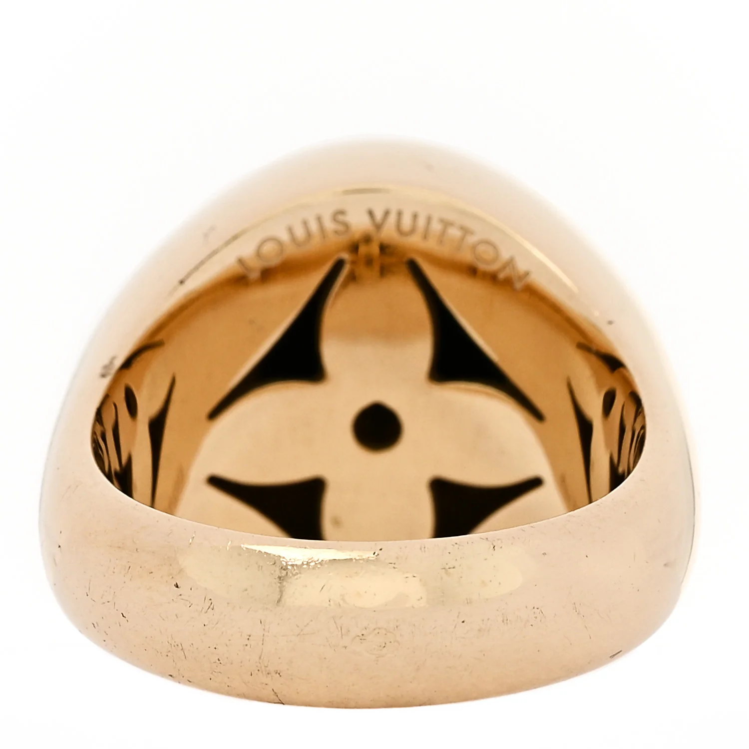 18K Yellow Gold Diamond Malachite Blossom Signet Ring 49 5 - Image 3