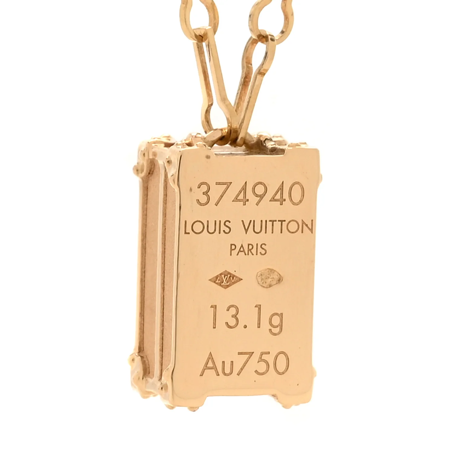 18K Yellow Gold Petite Malle Pendant Necklace - Image 5