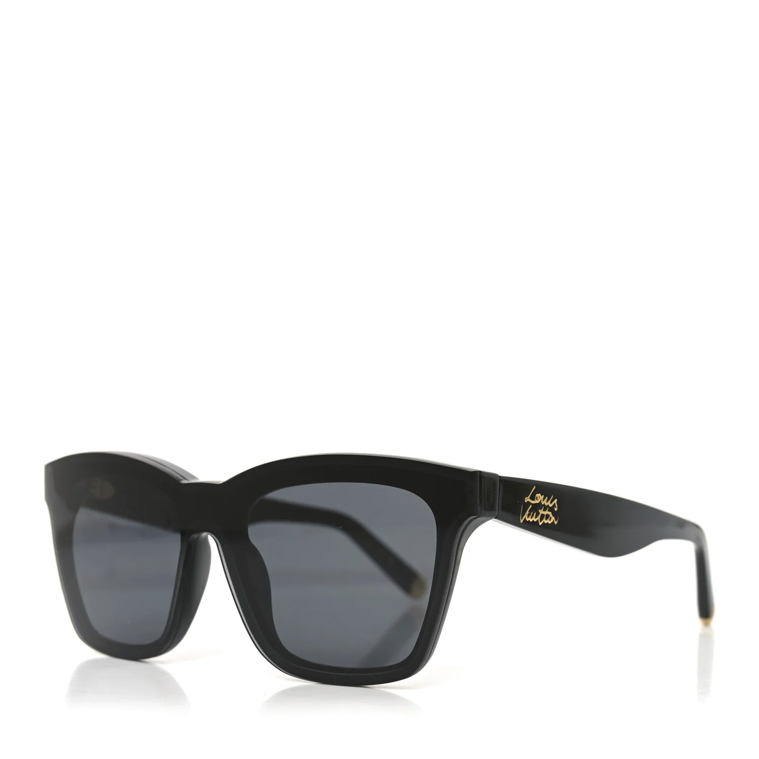 Acetate Nylon LV Script Square Sunglasses Z2970W Black