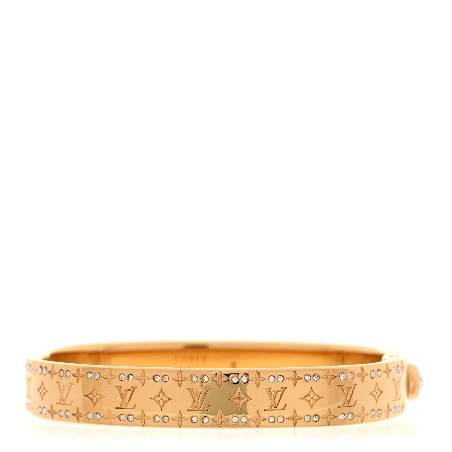 Brass Crystal Monogram Nanogram Strass Cuff S Gold - Image 3