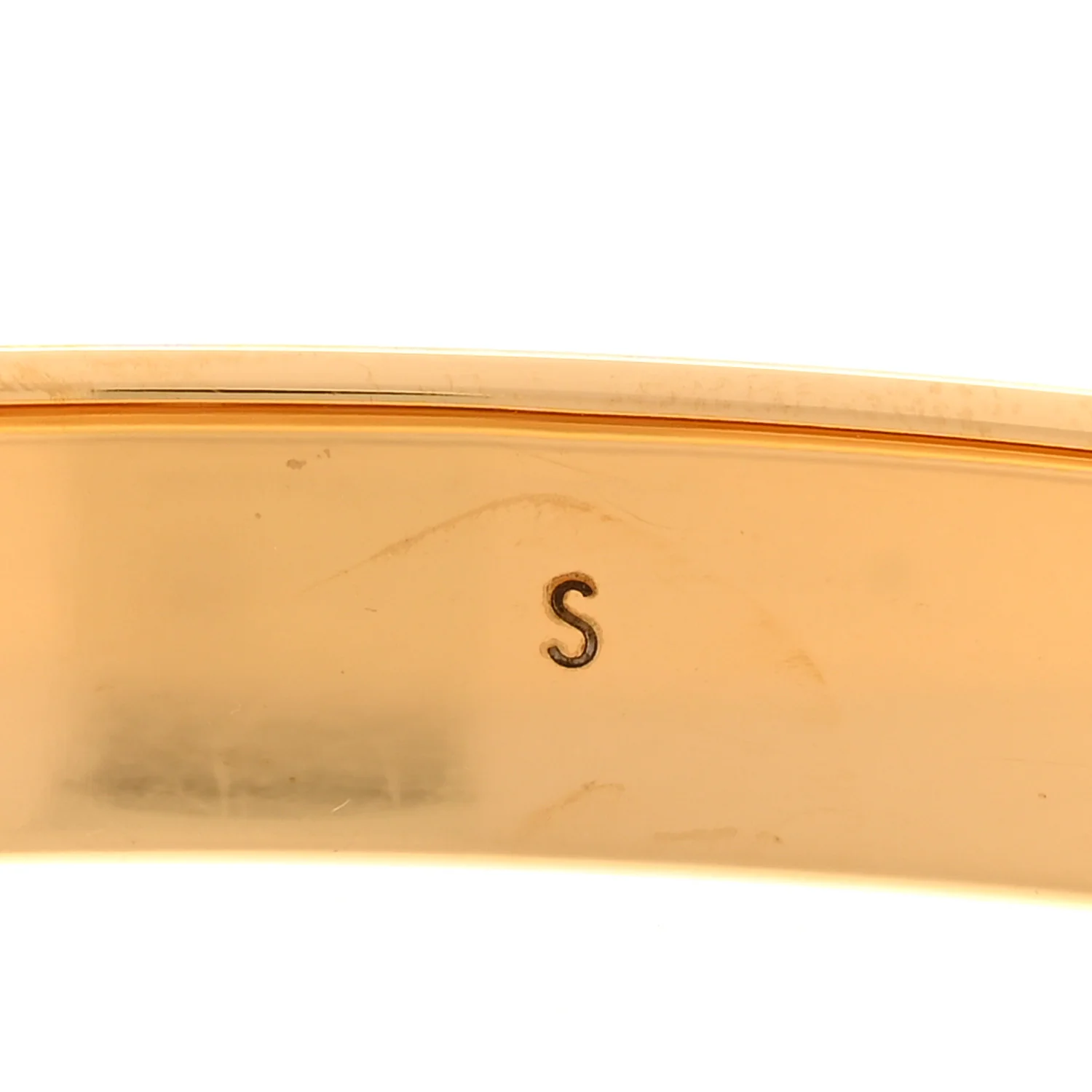 Brass Crystal Monogram Nanogram Strass Cuff S Gold - Image 6