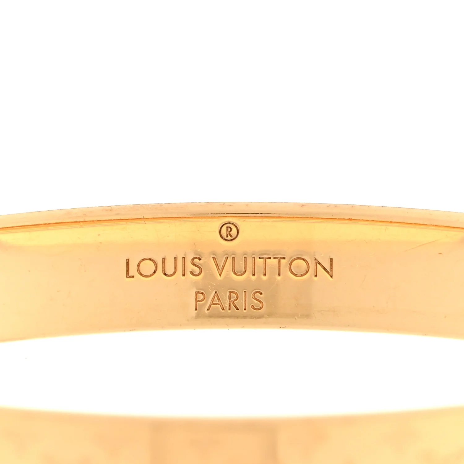 Brass Monogram Nanogram Cuff M Gold - Image 4