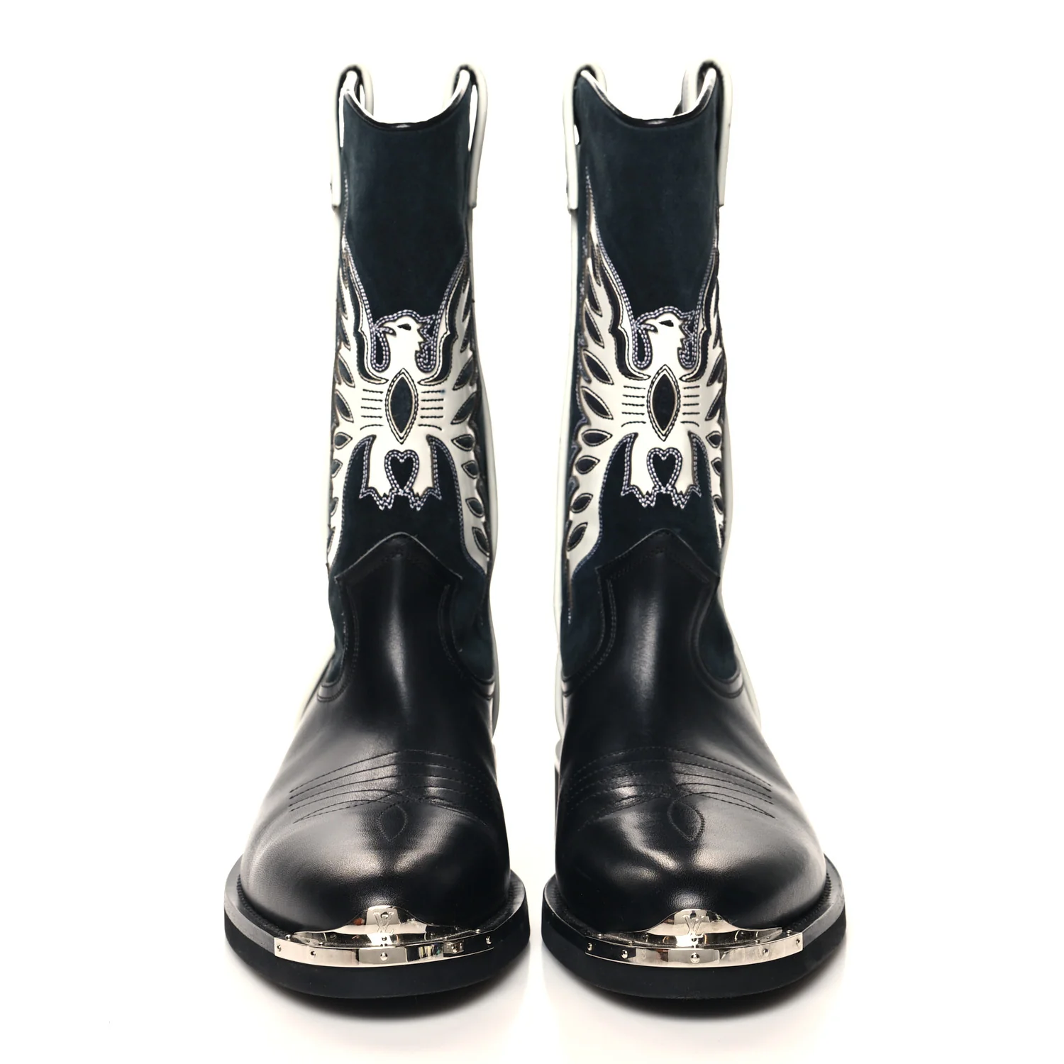 Calfskin Canyon Mens Cowboy Boots 9 Black - Image 2