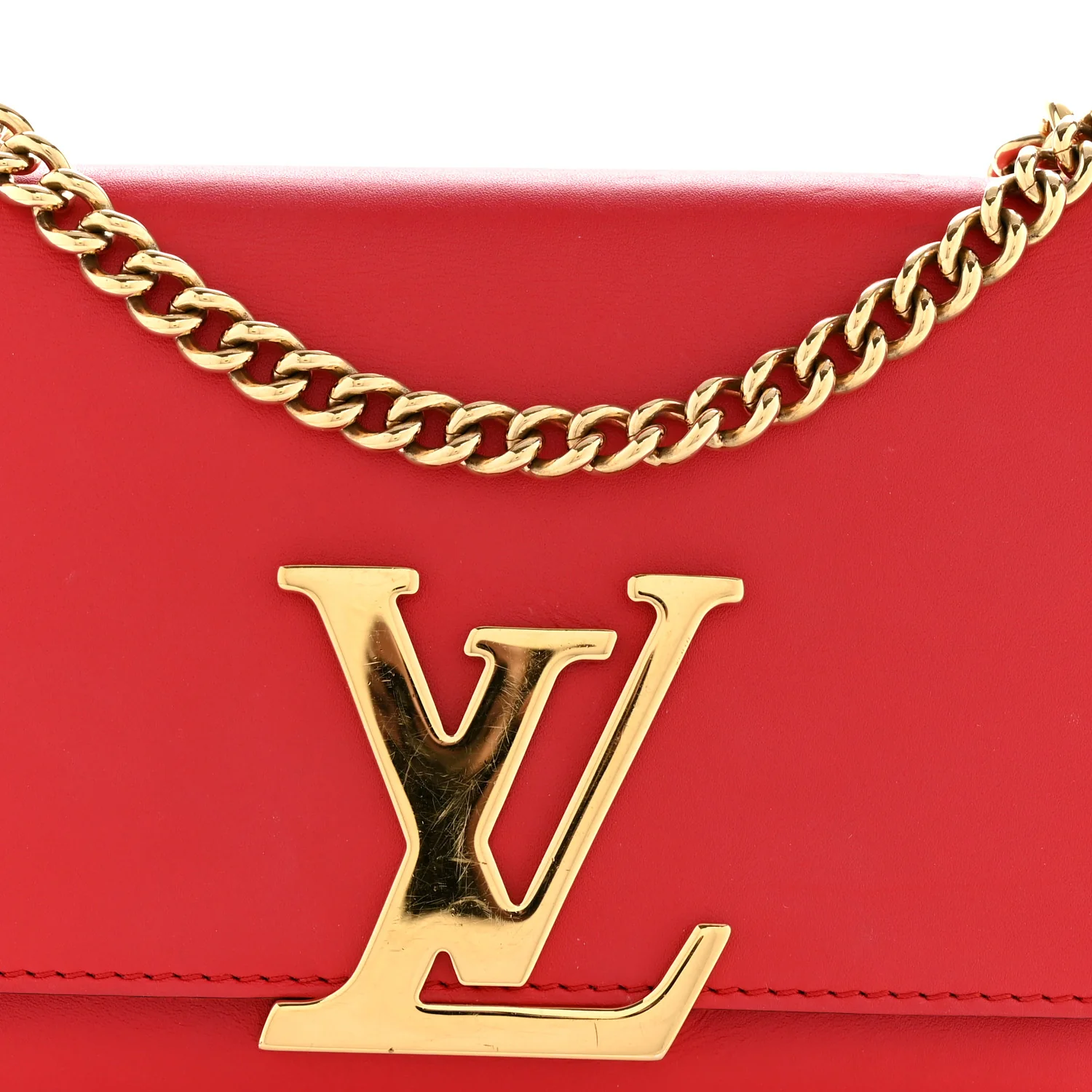 Calfskin Chain Louise MM Red - Image 11