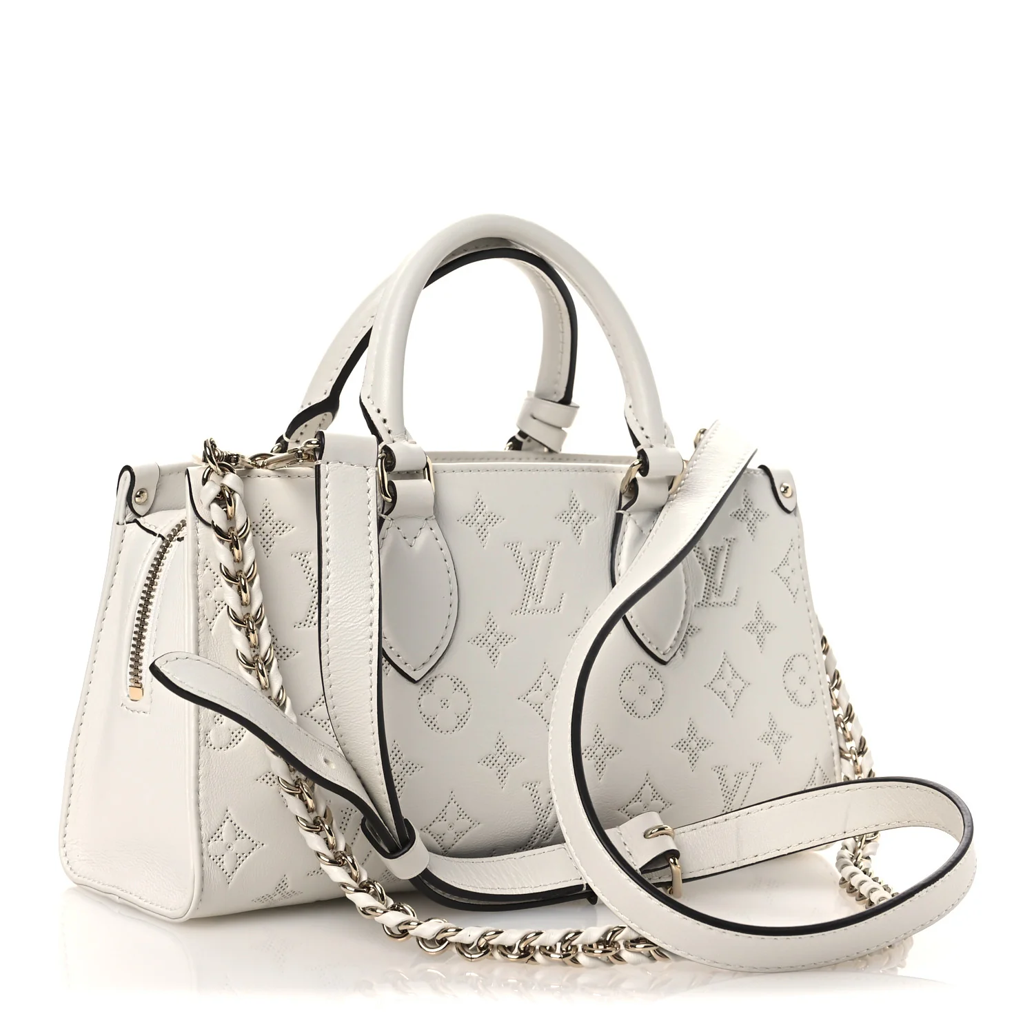 Calfskin Embossed Monogram OnTheGo East West White - Image 3