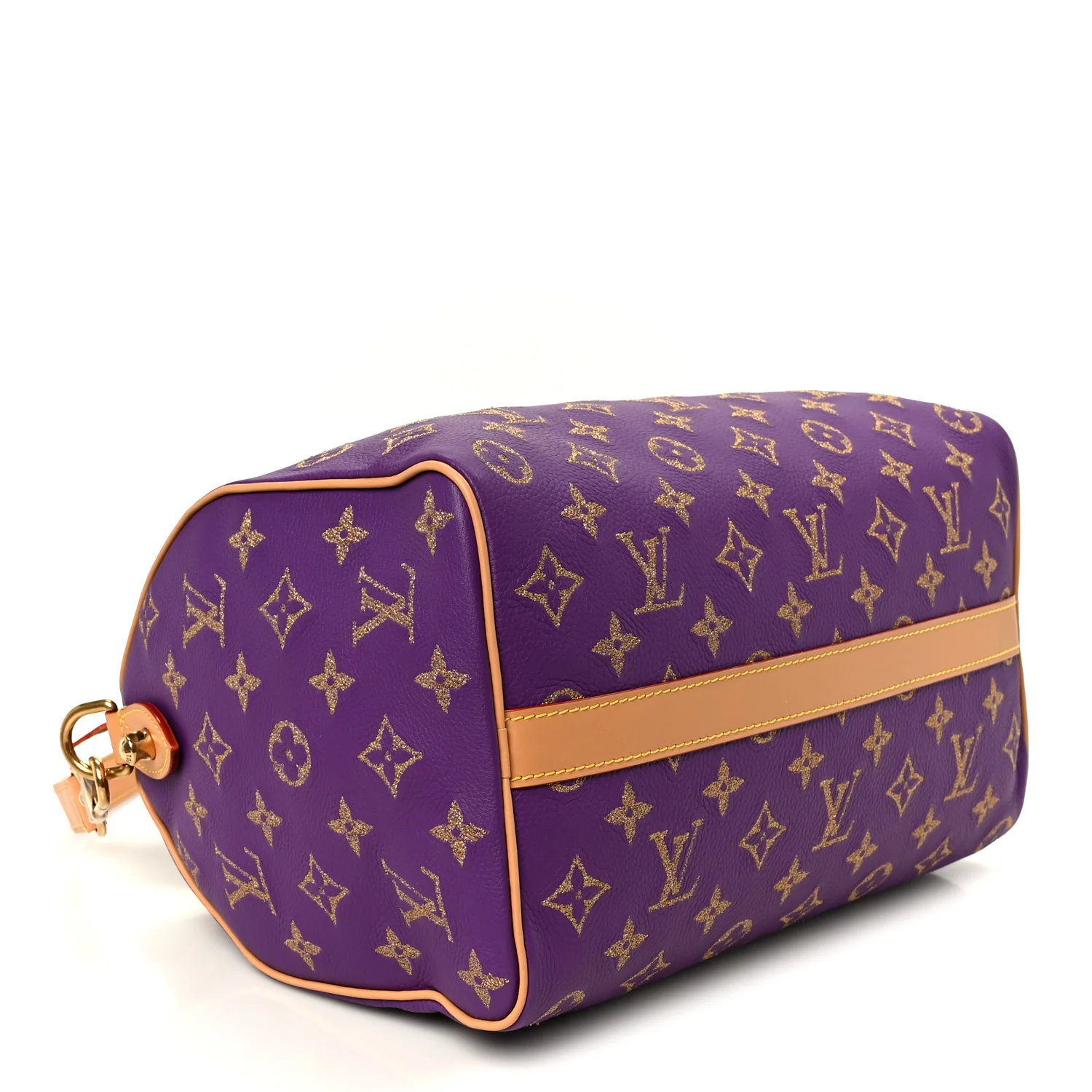 Calfskin Embroidered Monogram Speedy P9 Bandouliere 30 Golden Lotus Purple - Image 6