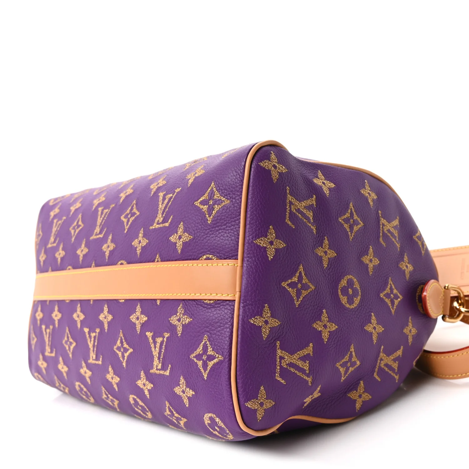 Calfskin Embroidered Monogram Speedy P9 Bandouliere 30 Golden Lotus Purple - Image 10