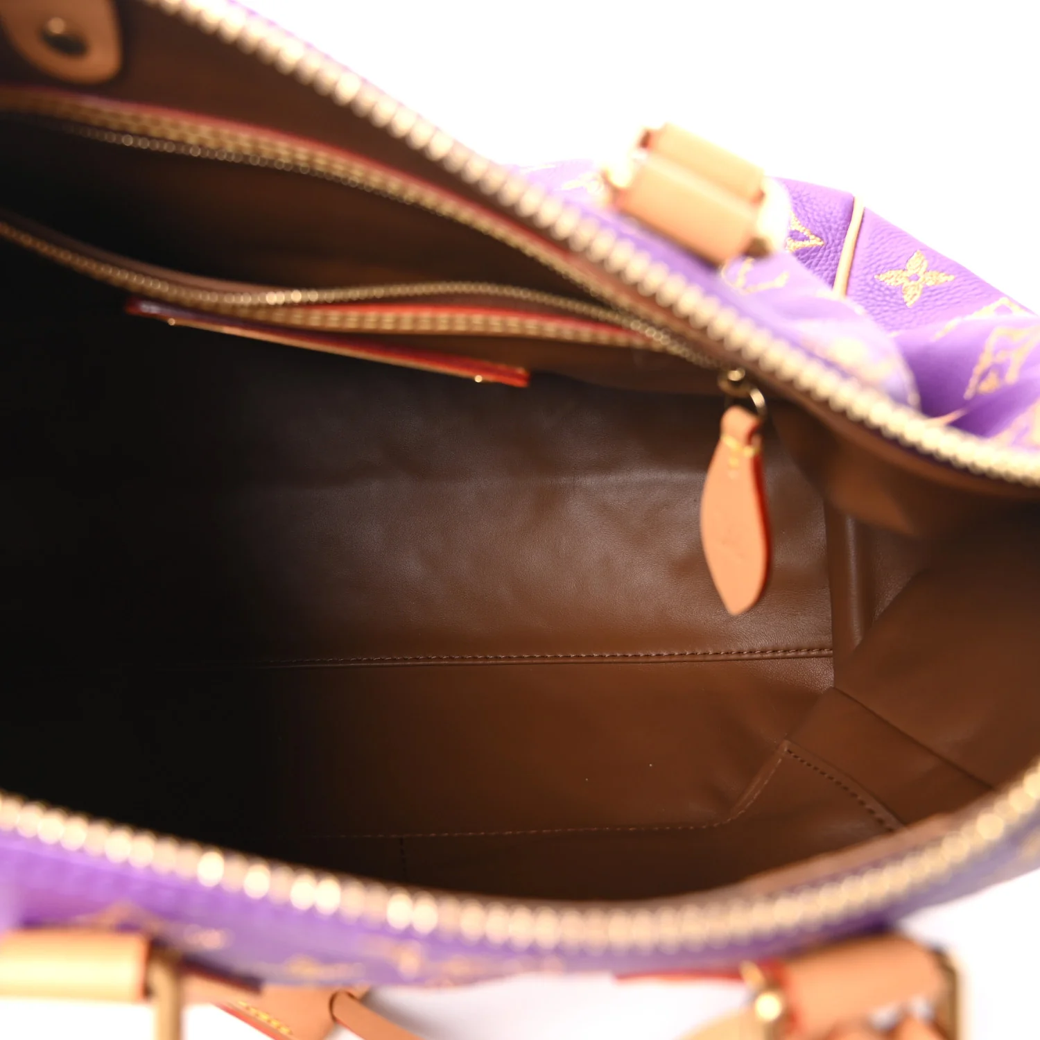 Calfskin Embroidered Monogram Speedy P9 Bandouliere 30 Golden Lotus Purple - Image 6