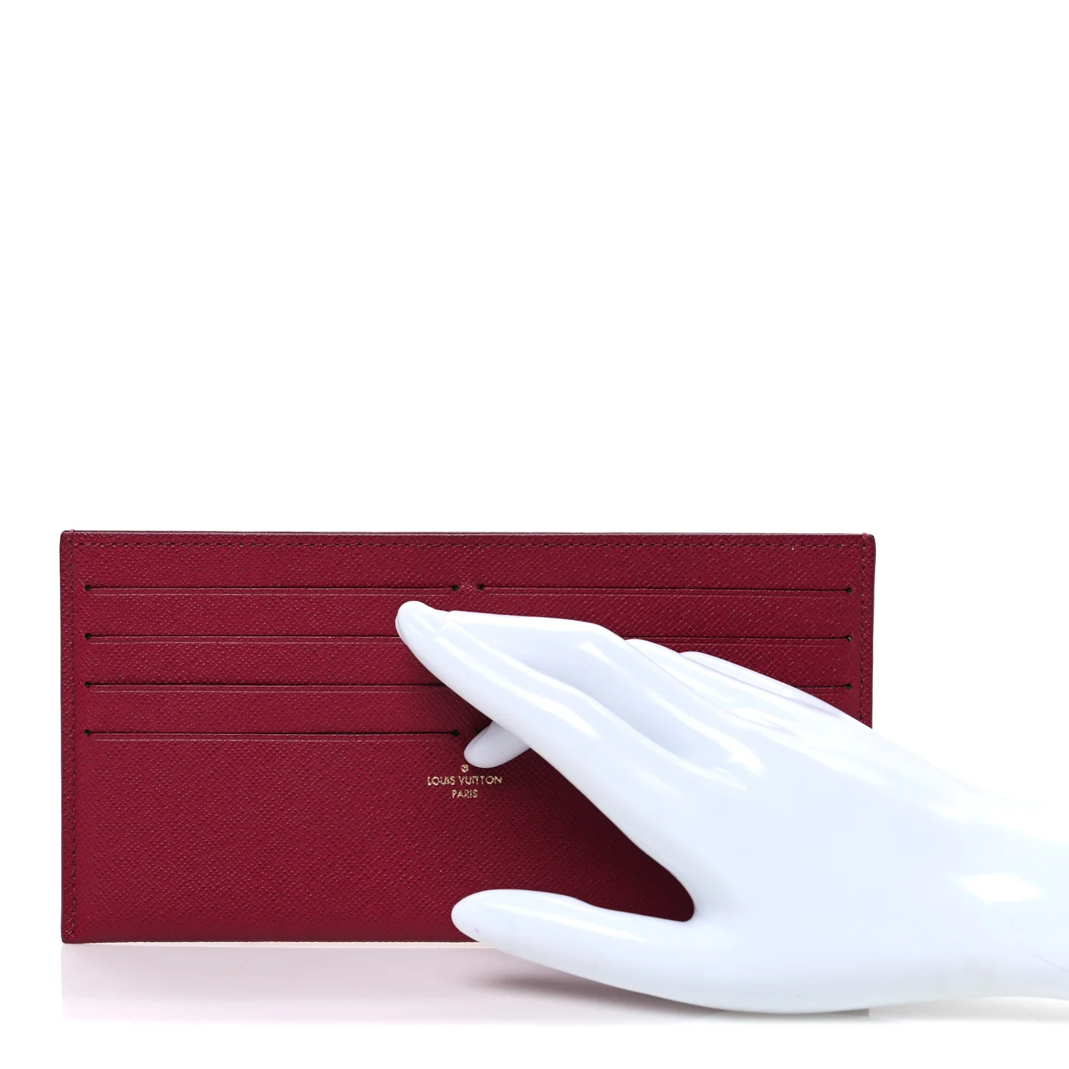 Calfskin Felicie Card Holder Insert Fuchsia - Image 2