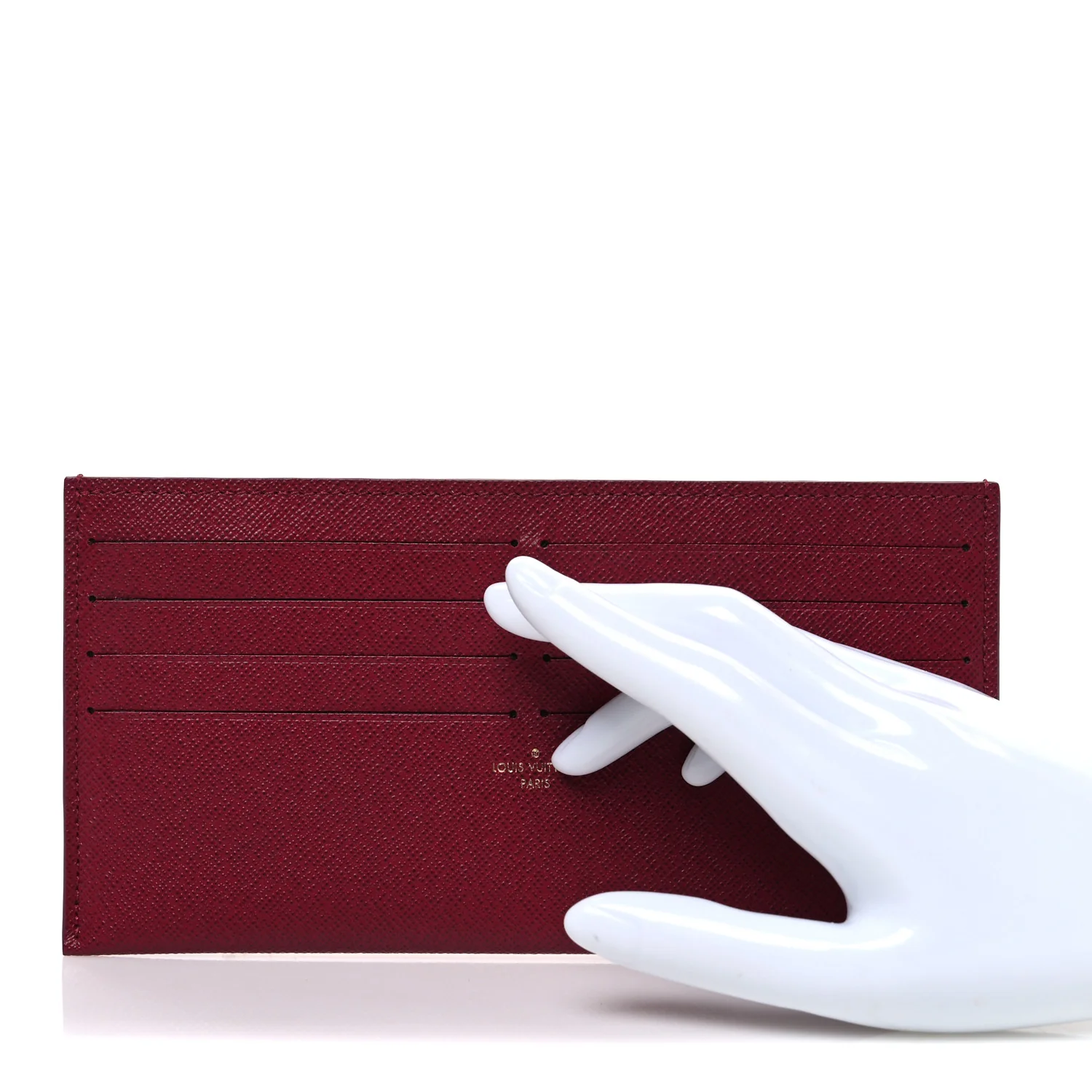 Calfskin Felicie Card Holder Insert Fuchsia - Image 2