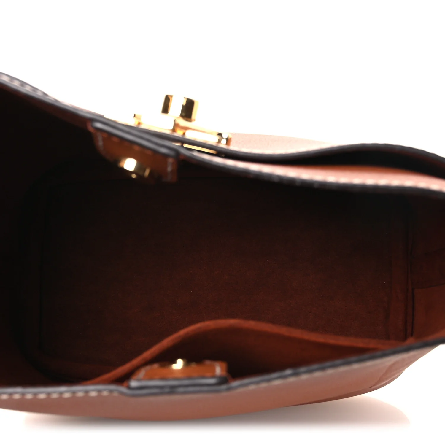 Calfskin Lock and Walk Bucket Cognac - Image 5