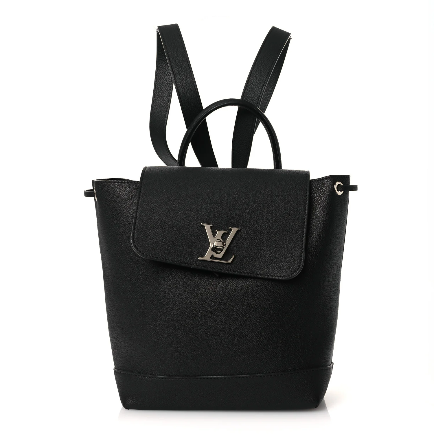 Calfskin Lockme Backpack Black