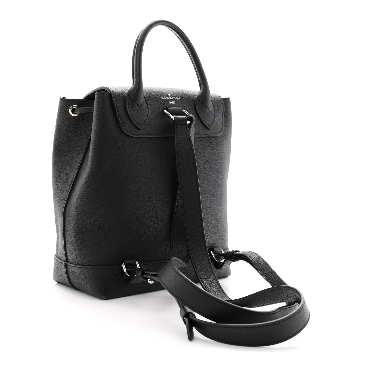 Calfskin Lockme Backpack Black - Image 3