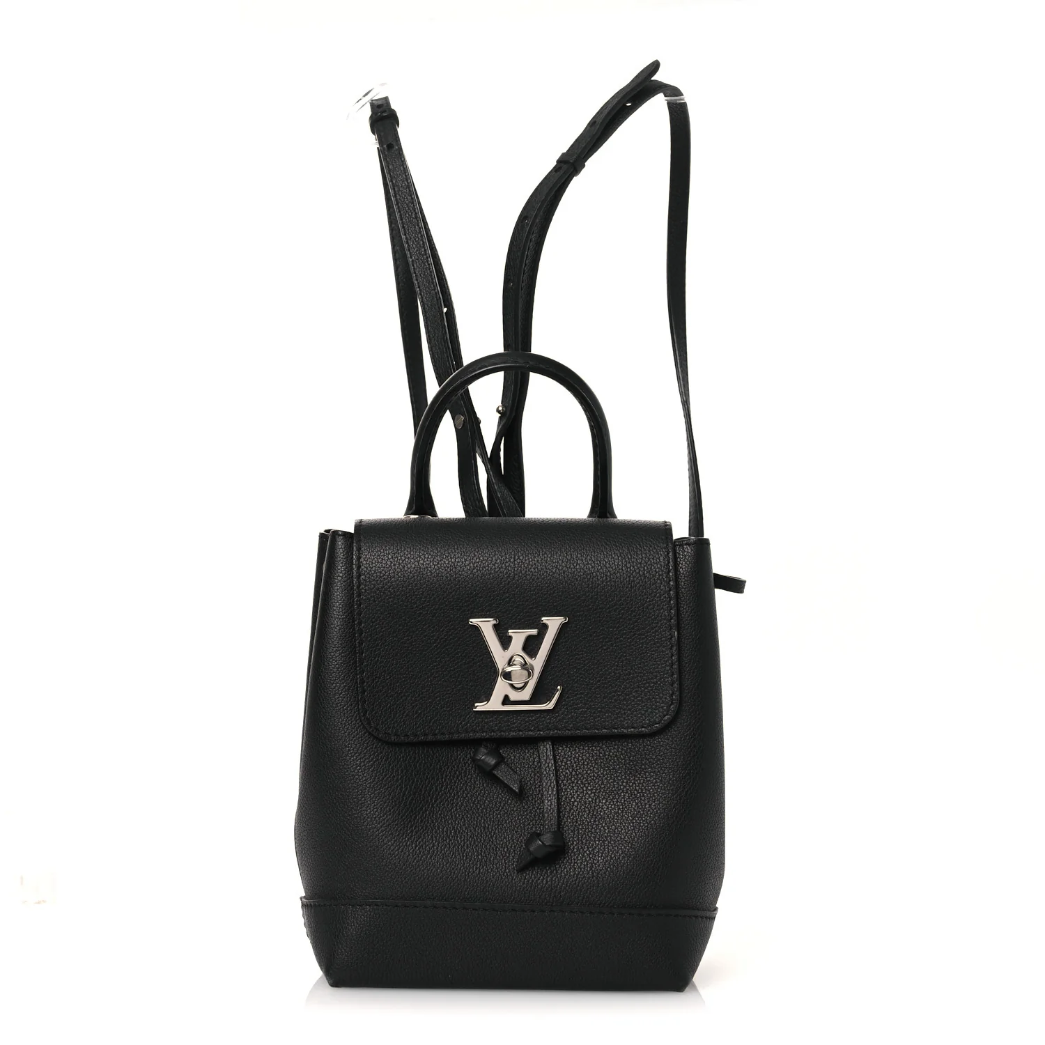 Calfskin Lockme Mini Backpack Black