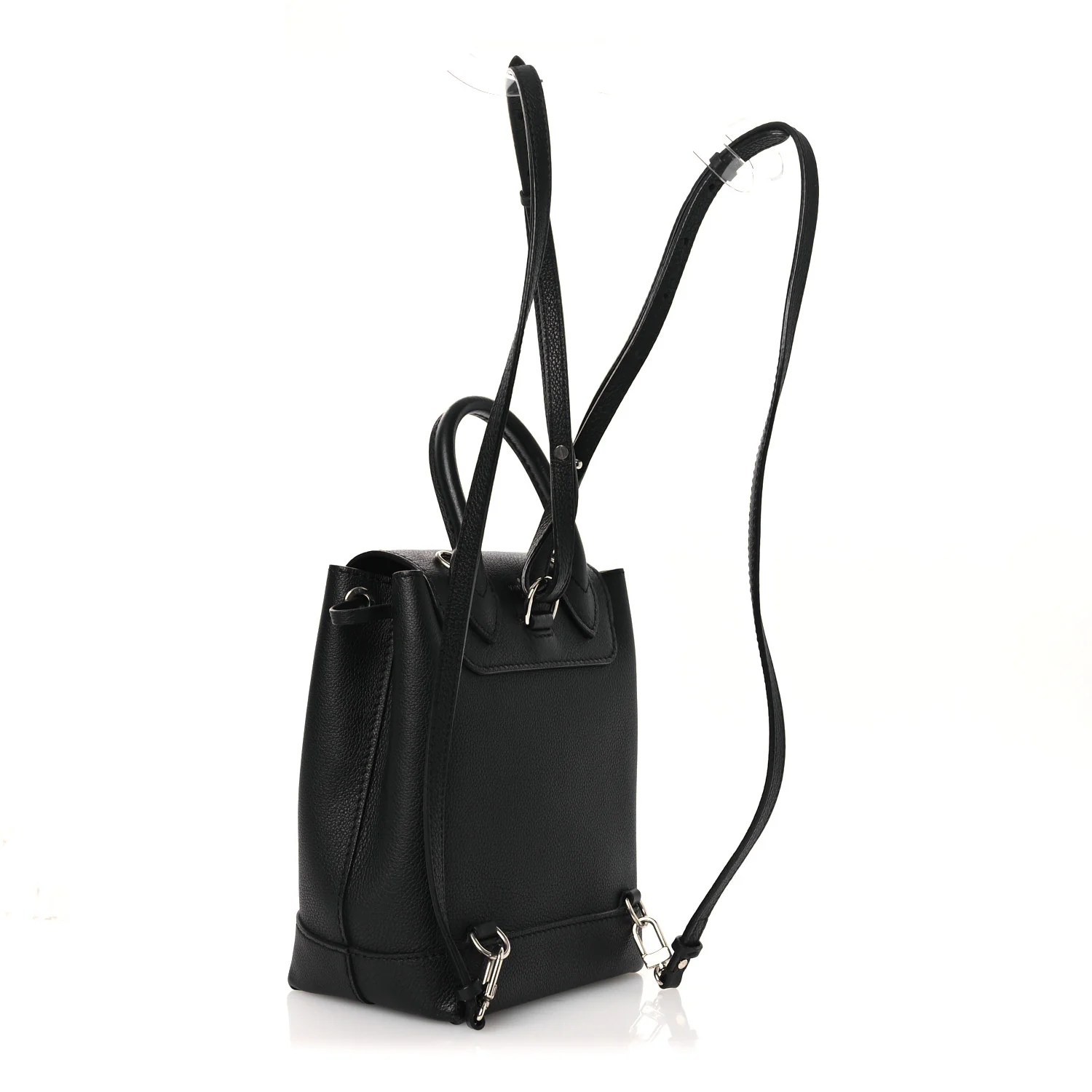 Calfskin Lockme Mini Backpack Black - Image 3
