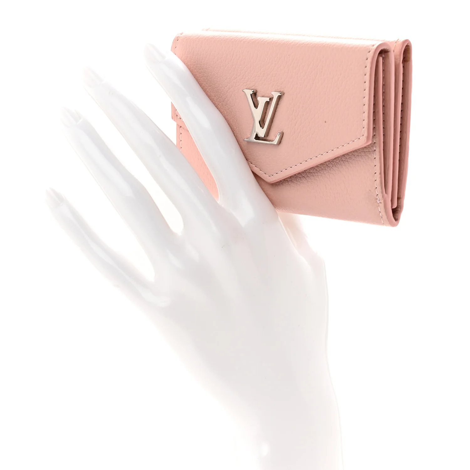 Calfskin Lockmini Wallet Rose Ballerine - Image 2