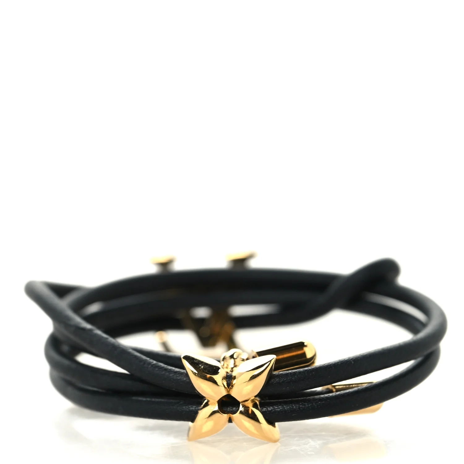Calfskin LV Bloom Bracelet Black - Image 3